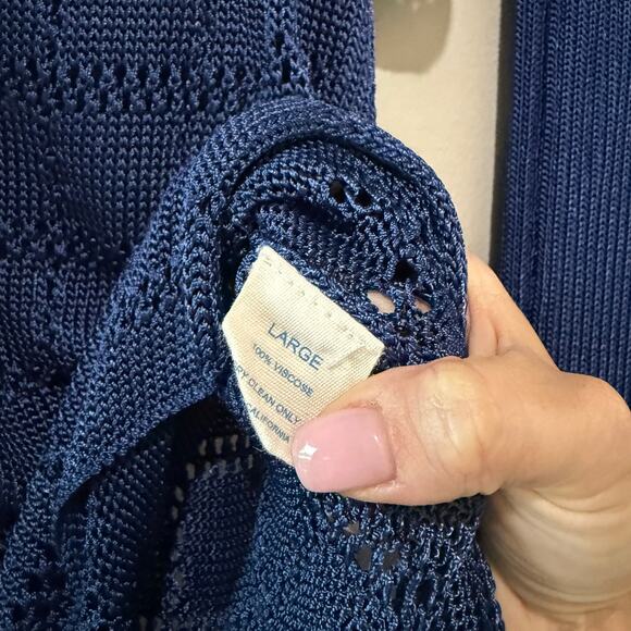 Calle Del Mar Pointelle-Knit Shirt Pants Set - Picture 6 of 7